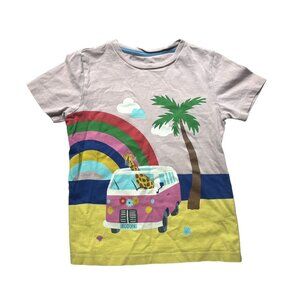 Mini Boden Rainbow Beach Giraffe Tee Size 6-7